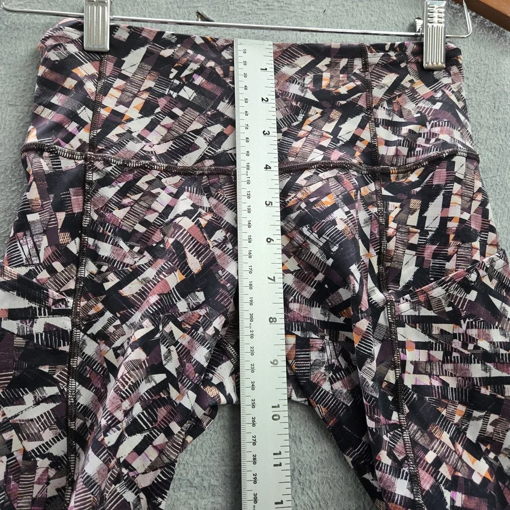 Lululemon Women Activewear Pants 4 Black Geometric Fast Free II Yoga Legging